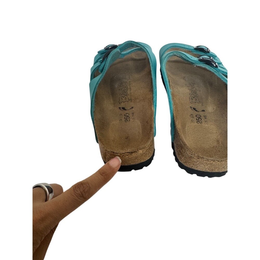Birki’s by Birkenstock Florida Womens Slide Sandals Blue 3 Strap Buckle Sz 39 - Picture 8 of 14